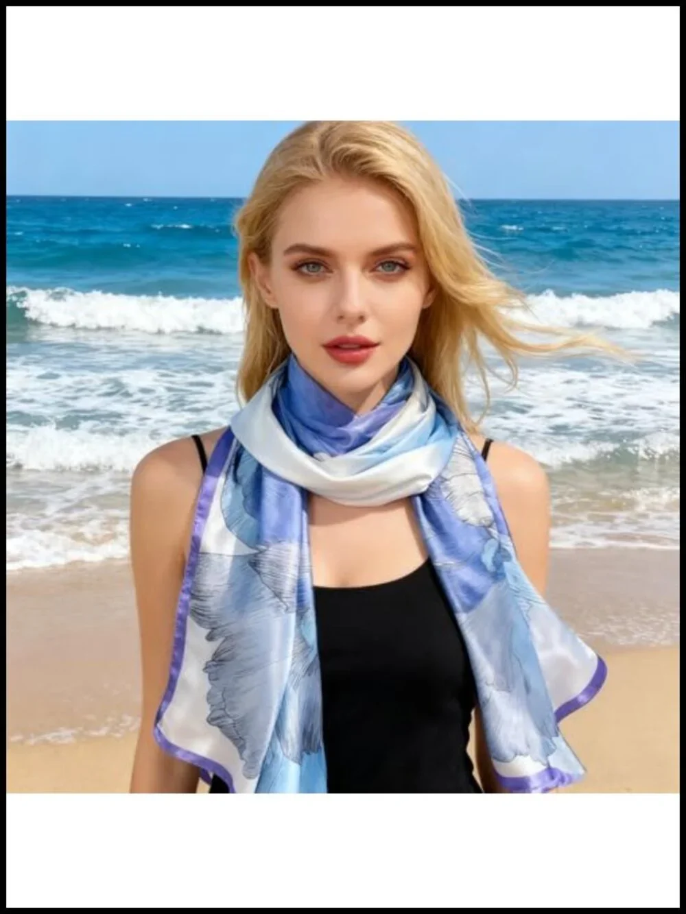XL 43 Inch Extra Large Square Fashion Scarf Silk Feeling Hair Scarf Wrapping